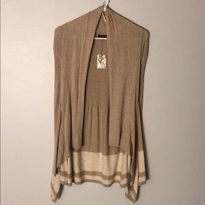Tan cardigan- long sleeve.